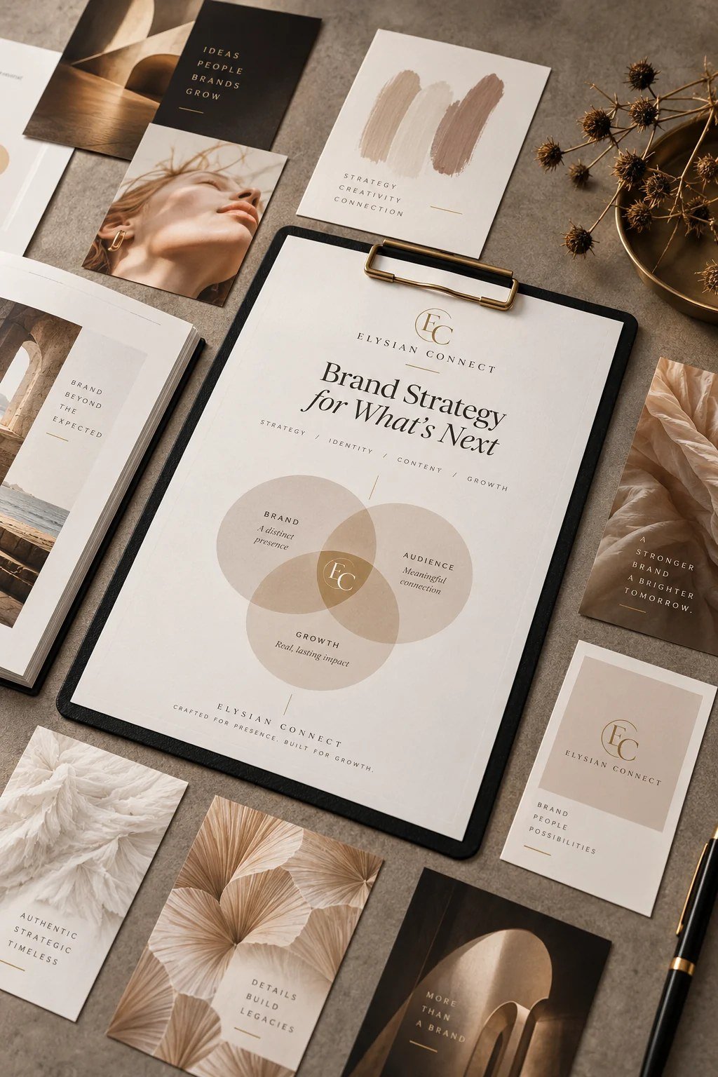Elysian Connect brand strategy moodboard